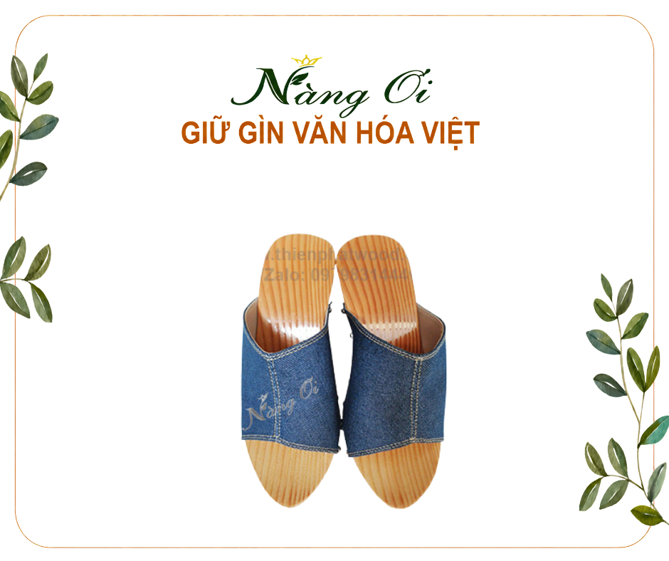 guốc gỗ nữ quai vải jean cá tính cuốn hút